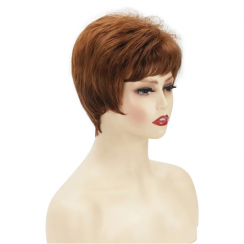 2 Packs Fashion Light Brown Casual High Temperature Wire Side Points Short Curly Hair Wigs