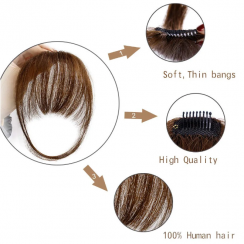 3 Packs Fashion Bangs Wig Female Real Human Hair Wig Set