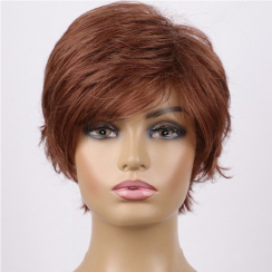 2 Packs Casual Simple Style Holiday Home High Temperature Wire Side Fringe Short Curly Hair Wigs