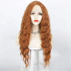 3 Packs Middle Part Long Curly Hair Lace Water Ripple Chemical Fiber Headgear Wigs