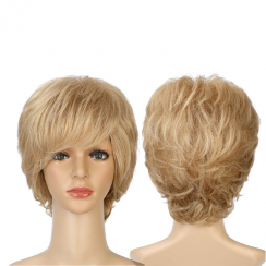 4 Packs Golden Short Curly Synthetic Hair Headgear High Temperature Wig With Bang